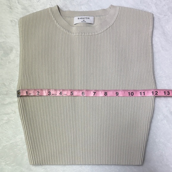 Babaton Beige Ribbed Muscle Tee - Picture 3 of 3